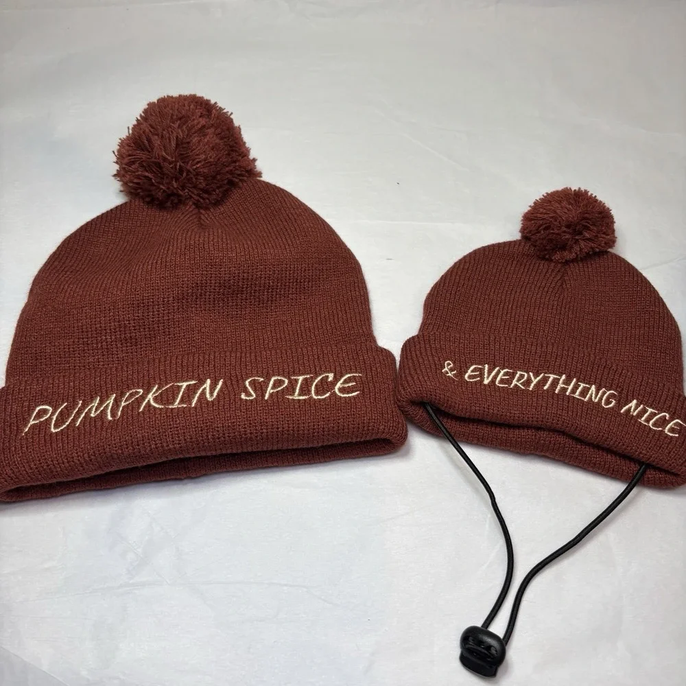 Matching Pet & Owner Hat Beanie Toboggan Pumpkin Spice Cute Fall FS‎ Cat Dog Pup